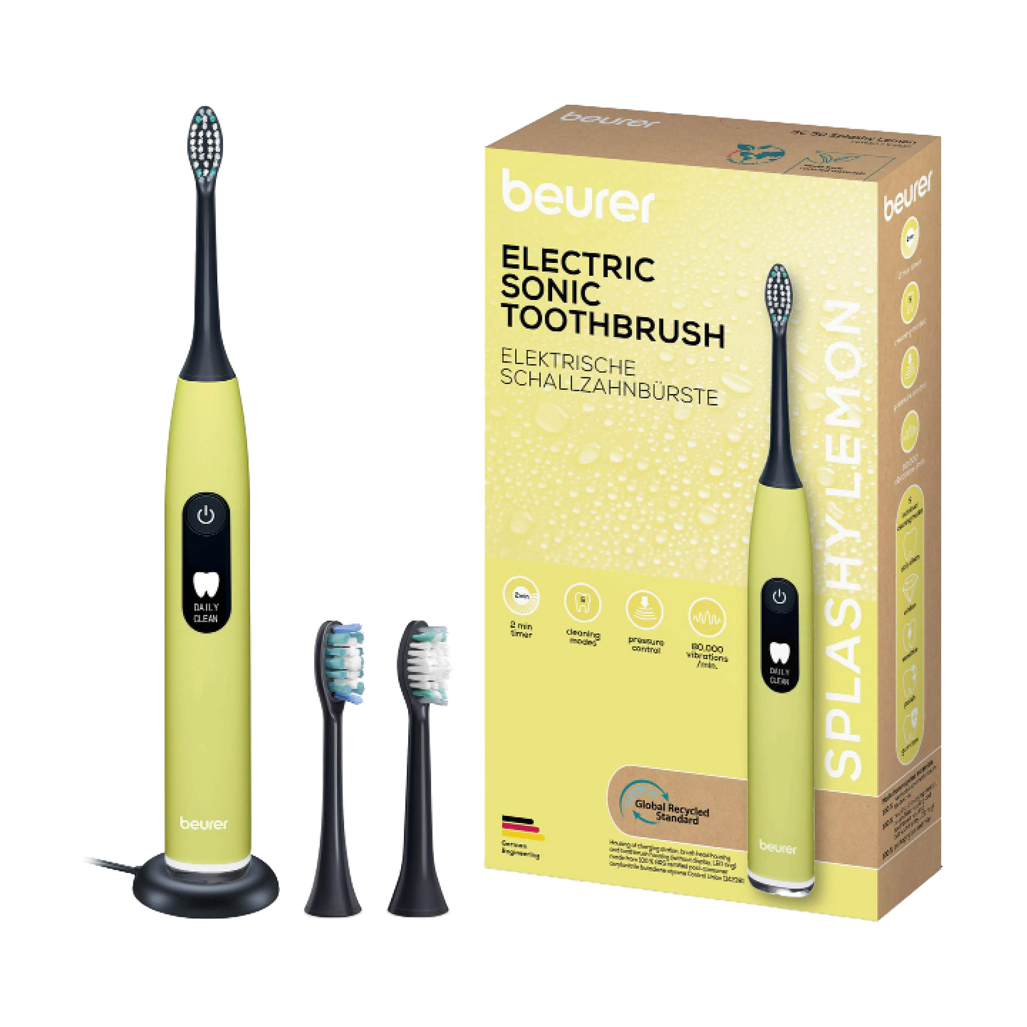 Електрична звукова зубна щітка Beurer SC 50 Splashy Lemon, 1 шт