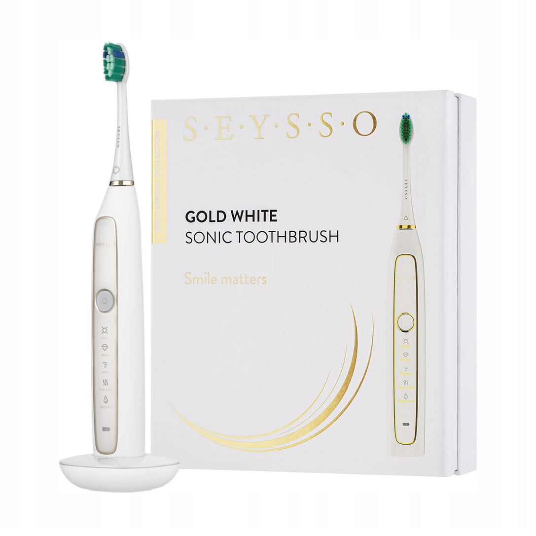Електрична звукова зубна щітка Seysso Gold White, 1 шт